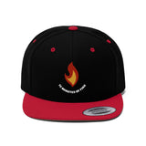 Flame with text - Unisex Flat Bill Hat