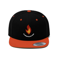 Flame with text - Unisex Flat Bill Hat