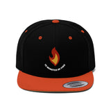 Flame with text - Unisex Flat Bill Hat