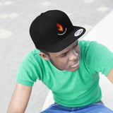 Flame with text - Unisex Flat Bill Hat