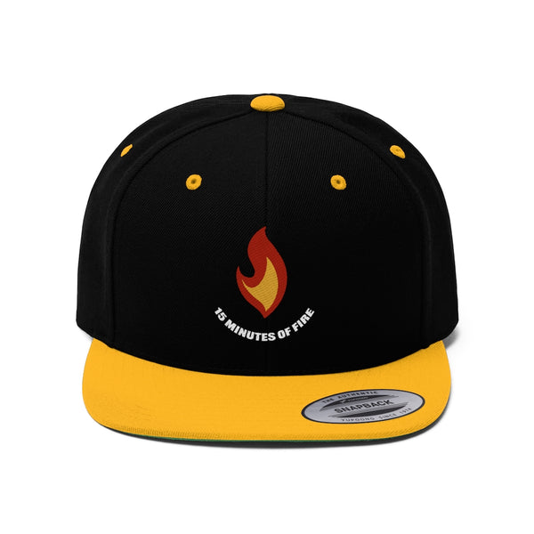 Flame with text - Unisex Flat Bill Hat
