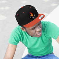 Flame with text - Unisex Flat Bill Hat